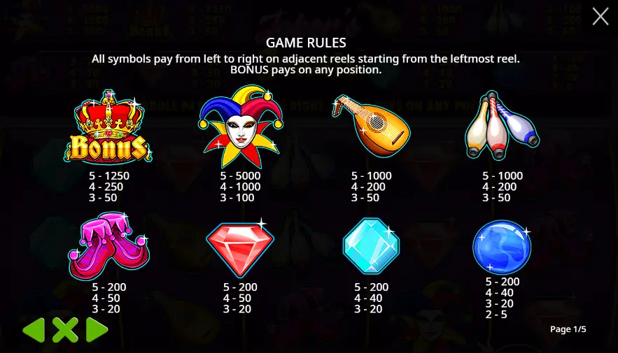 Joker’s Jewels simbolos
